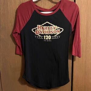 Harley-Davidson Black and Red 120 Years Raglan Shirt